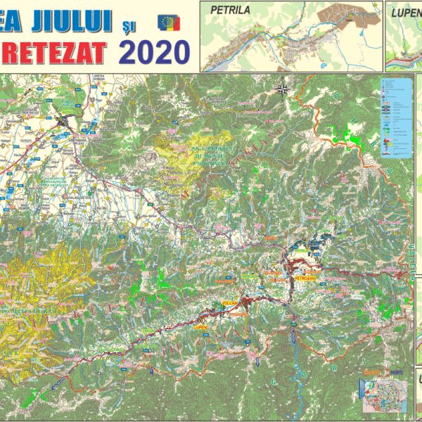 Harta Vaii Jiului si Zona Retezat