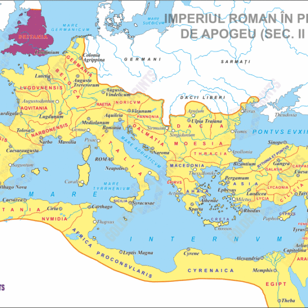 Harta de perete a Imperiului Roman (sec. II d.Hr.)